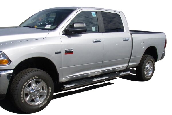 Side bars 6" stainless steel with step pads HSP fitting Dodge Ram Crew Cab 2009-2018