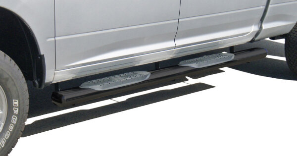 Side bars 6" black with step pads HSP fitting Dodge Ram Quad Cab 2002-2008