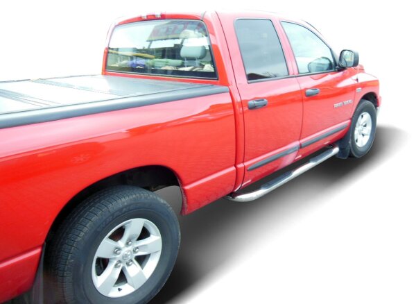 Side bars 3" stainless steel with step pads HSP fitting Dodge Ram Quad Cab 2002-2008
