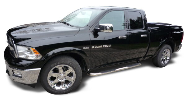 Side bars 3" stainless steel with step pads HSP fitting Dodge Ram Quad Cab 2009-2018