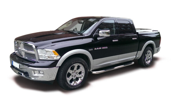 Side bars 3" stainless steel with step pads HSP fitting Dodge Ram Crew Cab 2009-2018