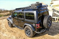 Black Rock side bars black fitting Jeep Wrangler JL 2018-...