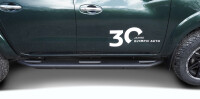 Black Stealth side bars fitting Nissan Navara D231 NP300 2016- Double Cab