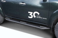 Black Stealth side bars fitting Nissan Navara D231 NP300 2016- Double Cab