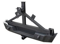 Rear bumper black HSP fitting Jeep Wrangler JK + spare wheel carrier