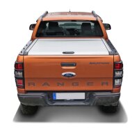 HSP Ladekantenabdeckung + &Uuml;berrollb&uuml;gel Black Stealth mit Gep&auml;ckkorb passend f&uuml;r Ford Ranger 2016-2022 Doppelkabine
