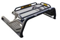 &Uuml;berrollb&uuml;gel Black Stealth 76 mm mit Gep&auml;ckkorb passend f&uuml;r Ford Ranger 2016-2022