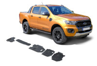 Skid plate aluminium 5-piece HSP fitting Ford Ranger...