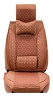 Seat covers suitable for Fiat 500 from 2012 in color Black White Set of 2 Honeycomb design
