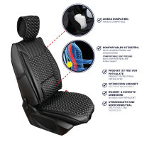 Front seat covers suitable for Ford Kuga from 2008 in color Black Red Set of 2 Honeycomb design