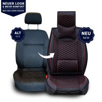 Sitzbez&uuml;ge passend f&uuml;r Mercedes X-Klasse ab 2017 in Schwarz/Rot 2er Set Wabendesign