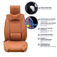 Front seat covers suitable for Subaru Forester from 2008 in color Gray Set of 2 Honeycomb design