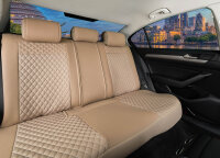 Front seat covers suitable for Dacia Duster from 2010 in color beige Set of 2 Check design