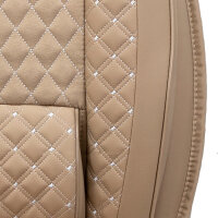 Front seat covers suitable for Dacia Duster from 2010 in color beige Set of 2 Check design