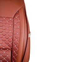 Front seat covers suitable for Isuzu D-Max from 2006 in color cinnamon Set of 2 Check design