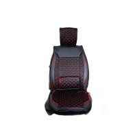 Front seat covers suitable for Land and Range Rover Defender from 2020 in color Black Red Set of 2 Check design
