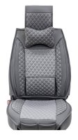 Front seat covers suitable for Mercedes Benz E Klasse from 2002 in color dark Gray Set of 2 Check design