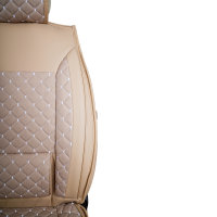 Front seat covers suitable for Porsche Cayenne from 2002 in color beige Set of 2 Check design