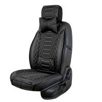 Front seat covers suitable for Citroen Berlingo from 2008 in color Black White Set of 2 Checkered mix