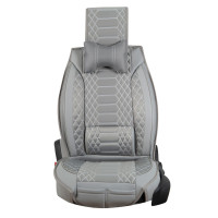 Front seat covers suitable for Ford C MAX from 2003 in color Gray Set of 2 Checkered mix