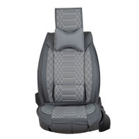 Front seat covers suitable for Ford Focus from 2007 in color dark Gray Set of 2 Checkered mix