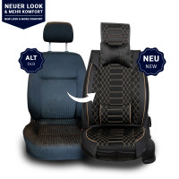 Front seat covers suitable for Mercedes Benz R Klasse from 2006 in color Black Beige Set of 2 Checkered mix