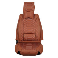 Front seat covers suitable for Nissan Qashqai from 2007 in color cinnamon Set of 2 Checkered mix