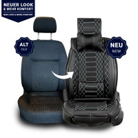Front seat covers suitable for Renault Alaskan from 2017 in color Black White Set of 2 Checkered mix