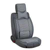 Front seat covers suitable for Subaru Forester from 2008 in color dark Gray Set of 2 Checkered mix