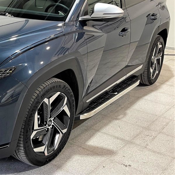 Running Boards suitable for Hyundai Tucson from 2021 Dakar chrome with TÜV