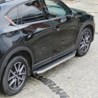 Running Boards suitable for Mazda CX5 from 2017 Ares chrome with T&Uuml;V