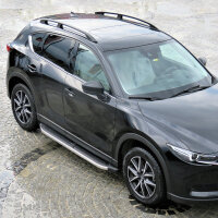 Running Boards suitable for Mazda CX5 from 2017 Ares chrome with T&Uuml;V